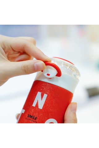 Tuomeng Yeni Sıçrama Kapaklı Yalıtımlı Su Bardağı Buzlu Uygun Düşme Önleyici İngiliz Bardağı 350ml C Mavi