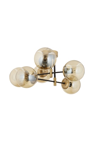 Maral 6Lı Siyah Eskitme Bal Camlı Modern Genç Odası Yatak Odası Retro Salon Avize