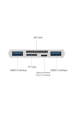 4702 Usb 3.0 Type-c Lightning To Sd, Tf Otg Kart Okuyucu Çevirici