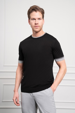 Morven Erkek Siyah Trend Bisiklet Yaka Dinamik Fit Rahat Kesim T-shirt 25ys018013001 Siyah