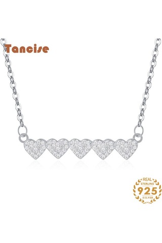 Tancise 925 Ayar Gümüş Aşk Kolye Kolye Basit Ins Rüzgar Klavikula Kolye Hediye. Gümüş