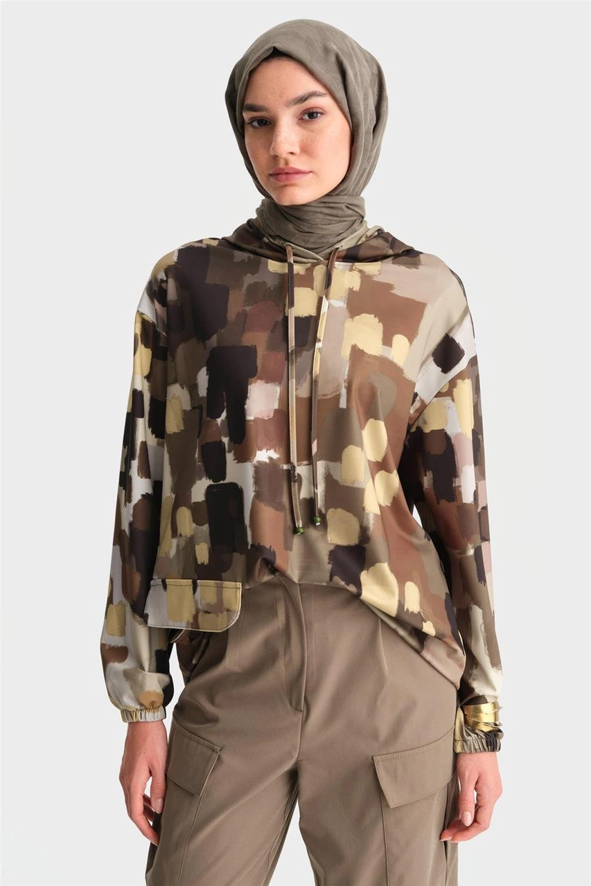 Armine Baskılı Scuba Sweat 25k4307 Yeşil Yeşil