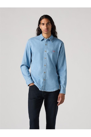 Levi's Ls Battery Slım Erkek Mavi Gömlek 86625-0065-6610 Light Indigo - Flat Finis