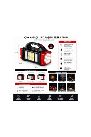 Vıvaluxe Solar Led Kamp Feneri, , 8 Led Ultra Parlak Taşınabilir Kamp Lambası, , Kamp, Balıkçılık, Acil Durum Ve Genel