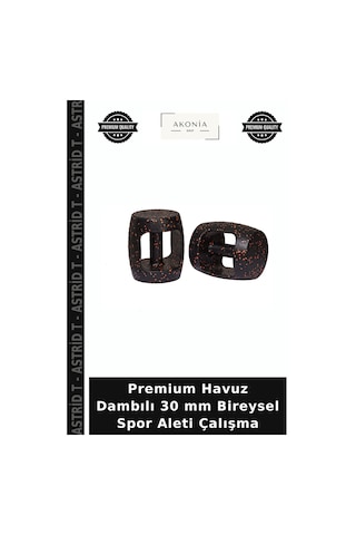 Premium Havuz Dambılı 30 Mm Bireysel Spor Aleti Çalışma Siyah - Turuncu