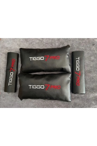 Chery Tiggo 7 Pro Nakışlı 2 Adet Deri Boyun Yastığı Ve 2 Adet Kemer Pedi Siyah Chery Tiggo 7 Pro Nakışlı 2 Adet Deri Boyun Yastığı Ve 2 Adet Kemer Pedi Siyah