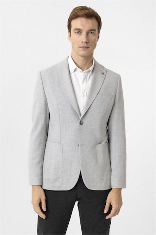 Süvari Gri Slim Fit Sivri Yaka 6 Drop Ceket