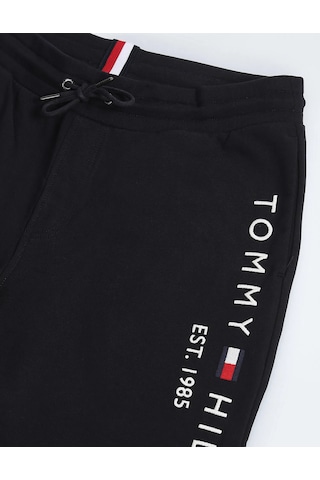 Tommy Hilfiger Erkek Alt Eşofman Yazı Logo Nakışlı Siyah