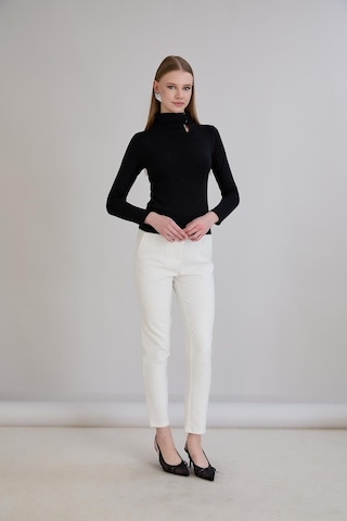 Sortie Collection Balıkçı Yaka Simli Triko Bluz Siyah