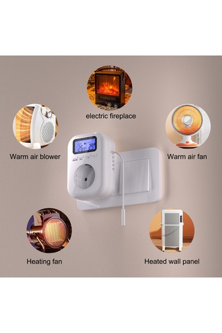 Suofeng Ev Isıtma Ve Soğutma Cihazları İçin Akıllı Lcd Ekranlı Sıcaklık Kontrol Prizi, Enerji Tasarrufu Ve Otomatik Açma/kapama