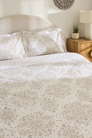 Kaşmir Home Grasy %100 Pamuk Çift Kişilik Nevresim Takımı Bej Bej