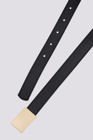 Tudors Kadın Minimalist Gold Tokalı 110 Cm Standart Siyah Kemer-51472