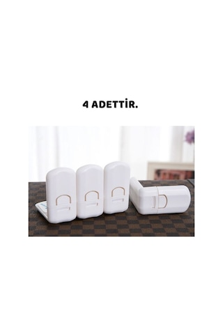 Agubugu Baby Beyaz Çekmece Kilidi - 4 Adet Beyaz