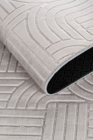 Tropikal Home Bambu Dokulu Modern Desenli Kaymaz Taban Lüx Dört Mevsim Yıkanabilir Halı Yolluk Gri