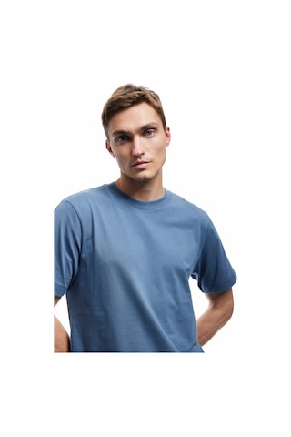 Koton Bisiklet Yaka Pamuklu Regular Fit Kısa Kollu Basic Tişört Mavi 5sam10116hk Mavi
