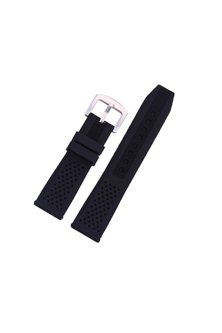 Siyah 1.Kalite Kauçuk Silikon Saat Kordonu 20Mm Slikon Saat Kayış
