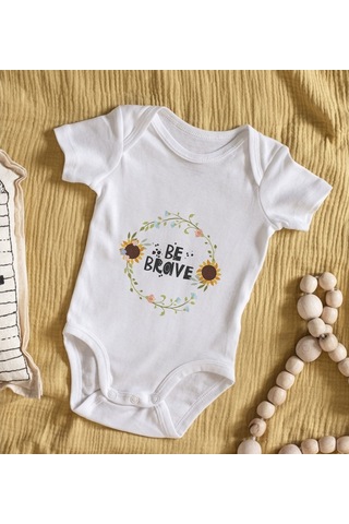 Bitmeyenkartus Bk Kids Be Brave Tasarımlı Bebek Body Zıbın - Model 2 Çok Renkli