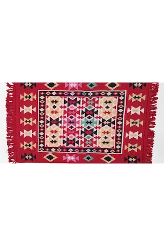 Kilim Antik 80-125 Otantik Motifler Model Naturel Boya Çift Taraflı El Yapımı Kırmızı