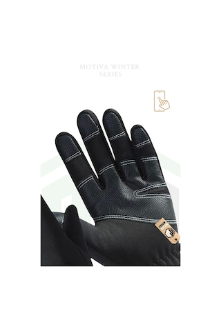 Motiva Su Geçirmez Softshell Unisex Bisiklet, Motosiklet Eldiven Dokunmatik Kışlık Rüzgar Geçirmez Kaymaz