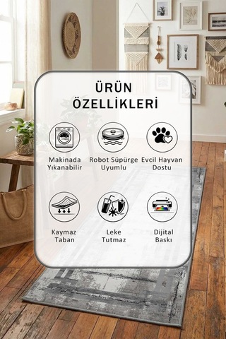 Afrodit Turuncu Efektsiz Yıkanabilir Yolluk