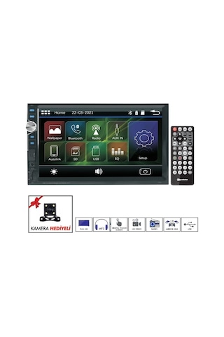 Roadstar RD7200 7 Bluetooth lu Double Din Teyp