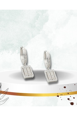 Brezza Lusso Jewelry Sallantılı Baget Işıltı Hagi Kadın Gümüş Küpe