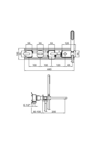 İtalyan Webert Living El Duşlu Ankastre Mat Siyah Banyo Bataryası Lv720901560 Krom