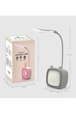 Tv Tasarımlı 2 Kademeli Şarjlı Masa Lambası Gri