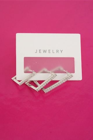 Byzeynaaksesuar Kadın Özel Tasarım Zirkon Taşlı 3'lü Minimal Küpe 0019 Çok Renkli