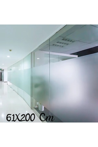 61 Cm X 2 Metre Gümüş Frosted Cam Kumlama, Ofis, Duşakabin Ve Balkon Camı Buzlu Kaplama Folyosu