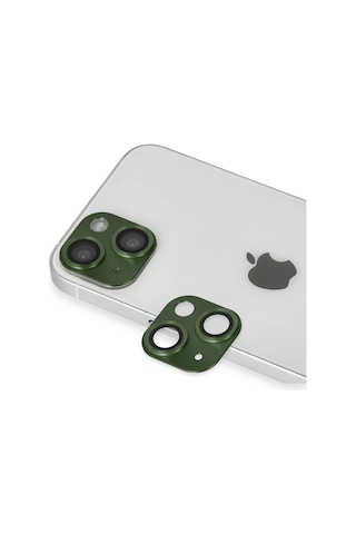 Newface Apple Uyumlu iPhone 13 Pers Alüminyum Kamera Lens Glblseme - 23 - Yeşil