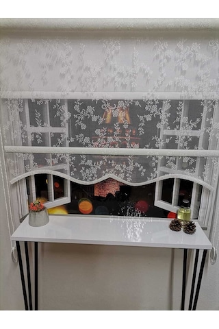 Çift Mekanizmalı Tül Ve Stor Perde - Model 6 Beyaz