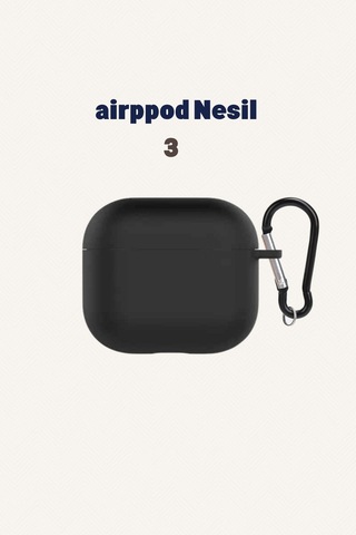 Airpod 3 Nesil Uyumlu Kılıf Silikon Kapak Arka Koruma Kabı Koruyucu Kılıf Siyah Belirtilmemiş Airpo Diğer