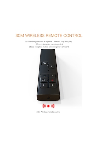 Geeksen Kablosuz Sunum Kumandası - Usb Şarjlı, Mikro Usb Kablolu, Siyah 200m Menzil