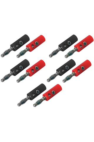 Banana Jack Banan Fiş Kırmızı + Siyah - 5li Set Ic-238a