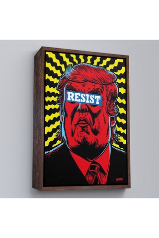 Çerçeveli Irkçı Donald Trump Racism Tablo-7679