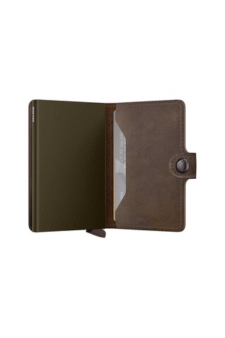 Secrid Miniwallet Vintage Kartlık Cüzdan, Koyu Kahve Çok Renkli