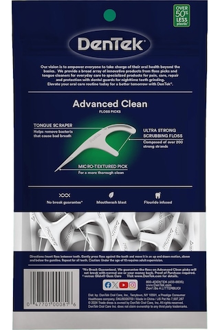 Dentek Advanced Clean Çatal Diş İpi Kürdanlı 90 Adet