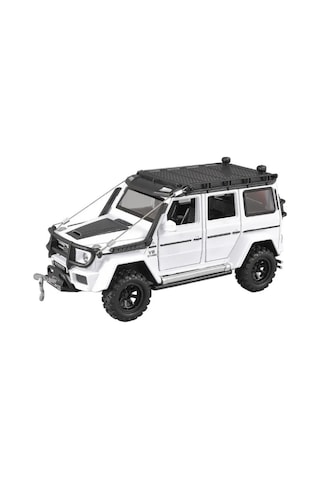 1:32 Mercedes G63 Brabus Metal Diecast Model Araba - Sesli Işıklı Çek Bırak Oyuncak Jip Beyaz