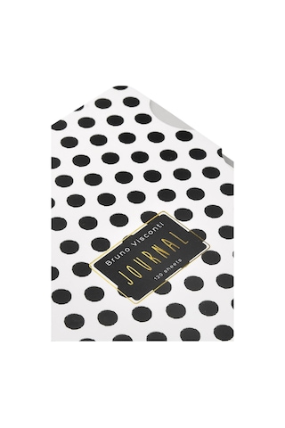 Spiralli Defter A5 120 Yaprak , 4 Ayraçlı, 30 Yap.çizgili + 30 Yap.çizgili + 30 Yap. Noktalı + 30 Yaprak, "black&white. Dots" Beyaz