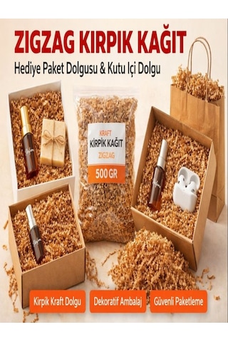 Kraft Kağıt Kırpık Dolgu Malzemesi 50 Gr Doğal Kutu İçi Koruyucu Ambalaj