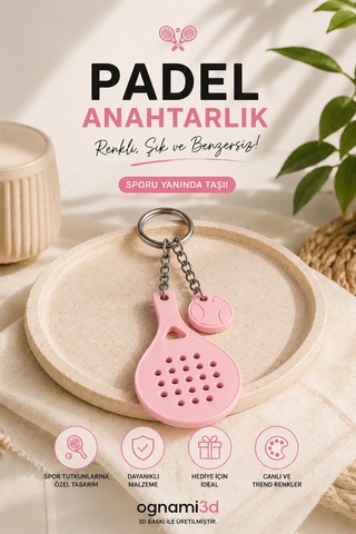 3d Baskı Padel Raketi Anahtarlık - Renk Seçenekli Mini Padel Anahtarlık 55055851