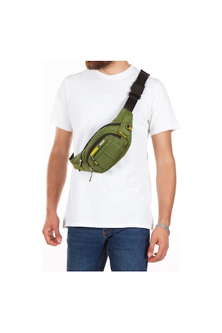 Newish Polo Unisex Haki Su Geçirmez Usb Ve Kulaklık Girişli Bel Ve Omuz Çanta Freebag Haki