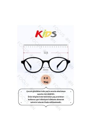 Focus On KS001-C1-EKRAN Siyah 2-5 Yaş Mavi Işık Filtreli Çocuk Ekran Gözlüğü