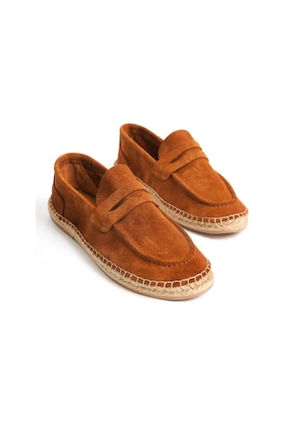 Mubiano Hakiki Deri Summer Erkek Jüt Taban Taba Süet Espadril & Loafer -mssr1274-tb Taba