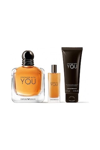 Emporio Armani Stronger With You Erkek Parfüm EDT 100 ML + Stronger With You Erkek Parfüm EDT 15 ML + Duş Jeli 75 ML