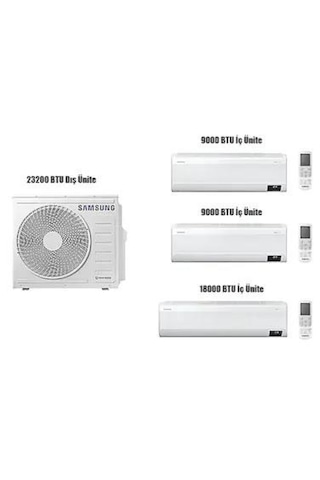 Samsung Wind Free Multi 1+3 AJ068TXJ4KH/EA 9+9+18 Iç 6,1 Kw Dış Ünite Klima
