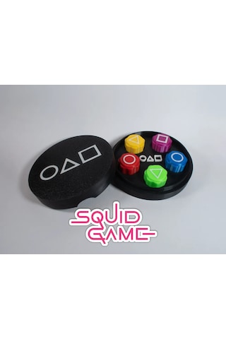 Squid Game Gonggi 5 Taş Oyun Seti, Özel Yuvarlak Kutulu, Ağır Ta