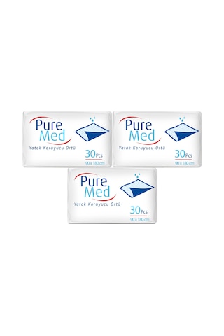 Puremed Hasta Yatak Koruyucu 3 x 30'lu 90 x 180 CM