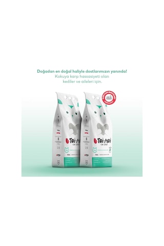 Toi Moi Naturel Kokusuz Sodyum Bentonit Kedi Kumu 2 x 10 L